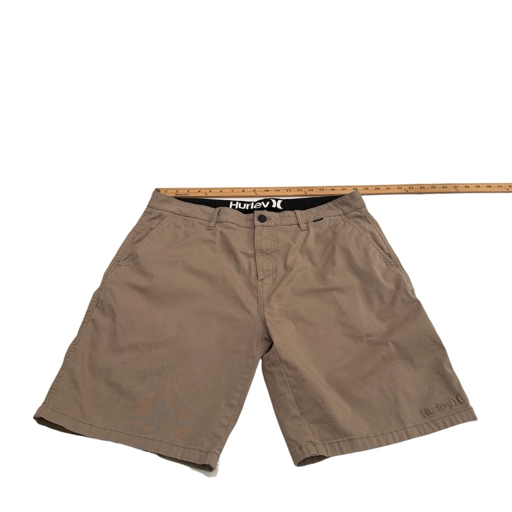 Hurley Walking Shorts Cotton Spandex Khaki Tan Embroidered Logo Men’s Sz 34 - Picture 5 of 12